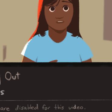 Image description: Illustration of person captioned coming out