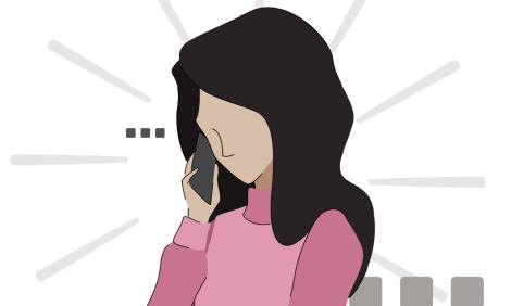 woman waiting on the phone