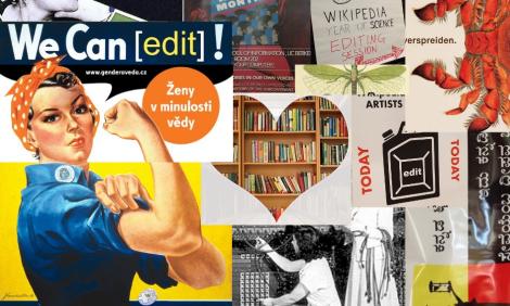 Collage of editathon posters