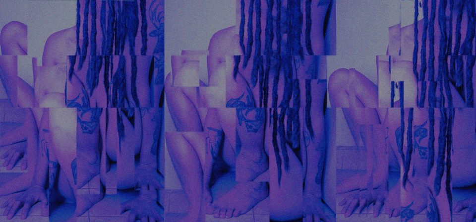 collage fotográfico de un un cuerpo desnudo alterado digitalmente 